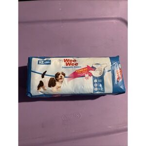 Four Paws Wee Wee Disposable Diapers Foam Fit Tail Hole X-Small 12 ct